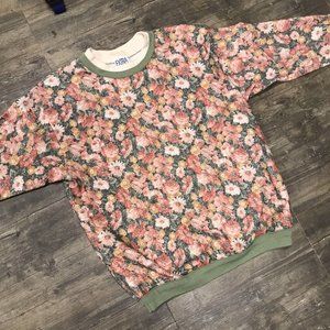 Vintage Extra Elements Double Neck All‎ Over Floral Print Sweatshirt NO SIZE TAG